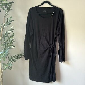 Side tie long sleeve dress
